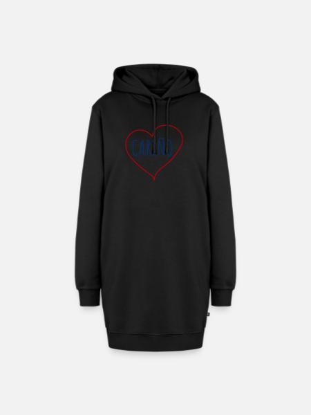 Cariño Herz - Hoodie-Kleid - Schwarz