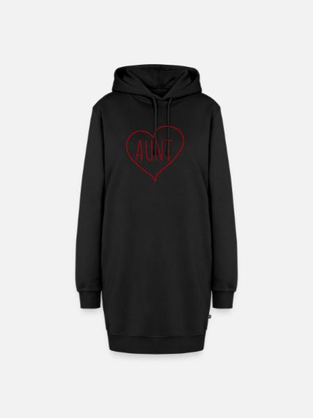 Tante Herz - Hoodie-Kleid - Schwarz
