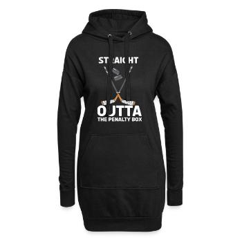 Joueur de hockey sur glace tout droit sorti de la boîte de pénalité - Sweat-shirt à capuche long Femme - noir - Devant
