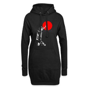 Rote Kreis Silhouette Shirt - Hoodie-Kleid - Schwarz - Vorne