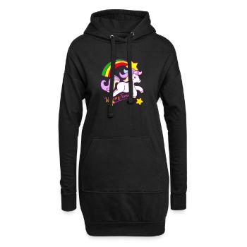 Licorne arc-en-ciel pour toujours - Sweat-shirt à capuche long Femme - noir - Devant