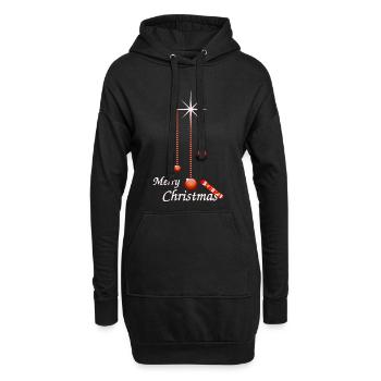 Boules de Noël avec bonbons - Sweat-shirt à capuche long Femme - noir - Devant