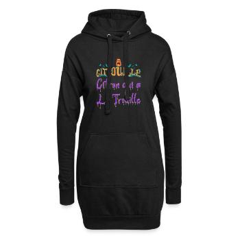 Citrouille citron qui a la trouille chauve souris - Sweat-shirt à capuche long Femme - noir - Devant
