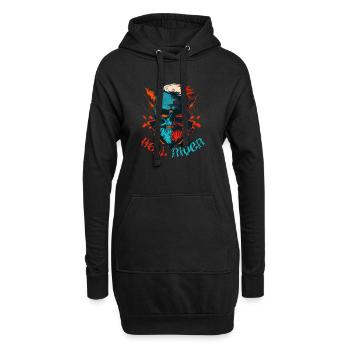 Hell Rider Skull - Hoodie Dress - black - Front