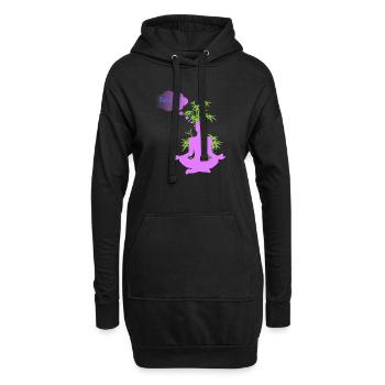 RESTONS ZEN - Sweat-shirt à capuche long Femme - noir - Devant