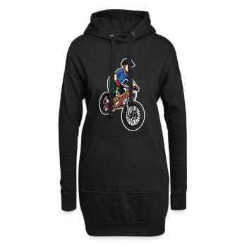Drôle de vélo de montagne garçon - Sweat-shirt à capuche long Femme - noir - Devant