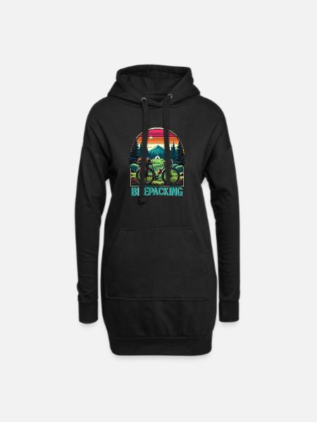 Bikepacking Sunset Trail - Hoodie-Kleid - Schwarz