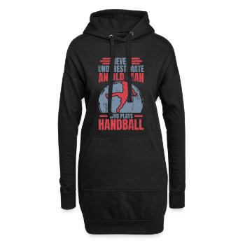 Handball Großvater - Hoodie-Kleid - Schwarz - Vorne