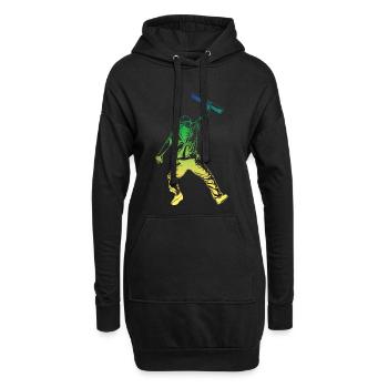 Style rétro d’architecte - Sweat-shirt à capuche long Femme - noir - Devant