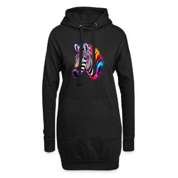Zebra - Hoodie-Kleid - Schwarz - Vorne