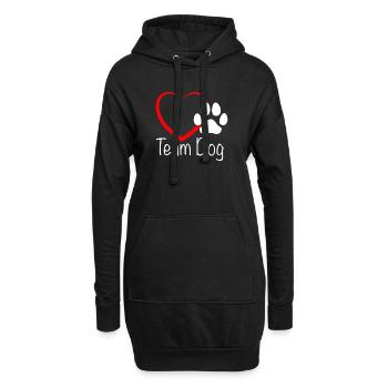 Team Dog mit Herz - Hoodie-Kleid - Schwarz - Vorne