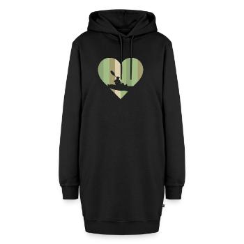 Kajakfahren Wassersport - Hoodie-Kleid - Schwarz - Vorne - AI Model Female 172 light (172cm)