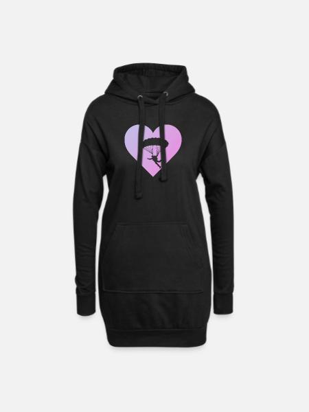 Skydive Luft - Hoodie-Kleid - Schwarz