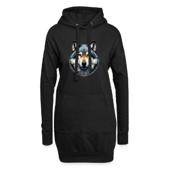 Wolf - Hoodie Dress - black - Front