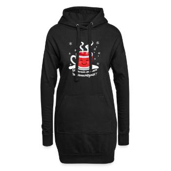 Glühwein: Weihnachtsgeist in der Tasse - Hoodie-Kleid - Schwarz - Vorne