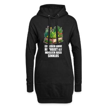Hobbygärtner, Hochbeet, Garten, Pflanzen, Gemüse - Hoodie-Kleid - Schwarz - Vorne
