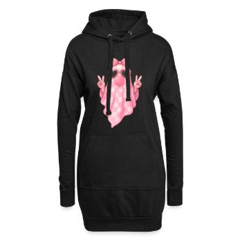 Süßer Pink Geist Halloween Design - Hoodie-Kleid - Schwarz - Vorne