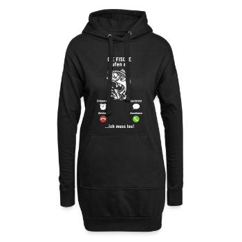 Les poissons appellent - je dois y aller - Angler Spruch - Sweat-shirt à capuche long Femme - noir - Devant