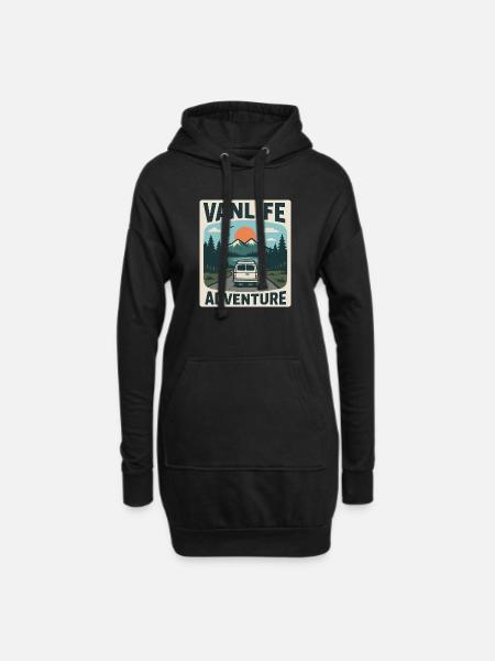 Vanlife Adventure - Sweat-shirt à capuche long Femme - noir