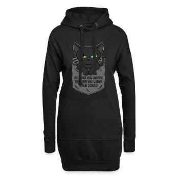 Je n’apporte aucun malheur - la vie était déjà de la merde - Sweat-shirt à capuche long Femme - noir - Devant