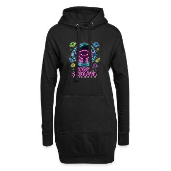 Space Axolotl - Hoodie-Kleid - Schwarz - Vorne