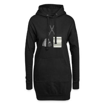 Schere, Stein, Papier Kostüm, Karneval Shirt - Hoodie-Kleid - Schwarz - Vorne