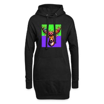 Cerf - Sweat-shirt à capuche long Femme - noir - Devant