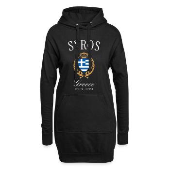 Syros Griechenland Wappen Krone – Reise Souvenir - Hoodie-Kleid - Schwarz - Vorne