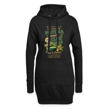 Matcha Lovers Club 1948 Grüner Tee Matcha Latte Spaß - Hoodie-Kleid - Schwarz - Vorne