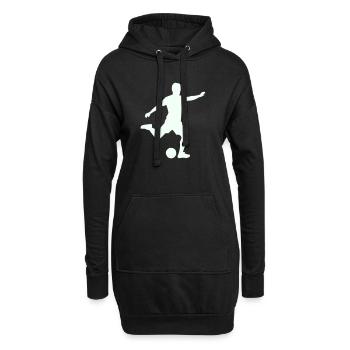 Silhouette de baby-foot en saut - Sweat-shirt à capuche long Femme - noir - Devant