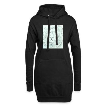 Dessin de tête de lion pur - Sweat-shirt à capuche long Femme - noir - Devant