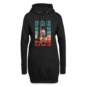 Digga Ich Bin 30 Pferd Rock - Hoodie-Kleid - Schwarz - Vorne