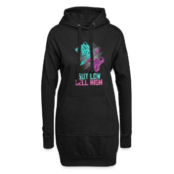 Kaufen Sie Low Sell High Trading Börse Daytrader - Hoodie-Kleid - Schwarz - Vorne