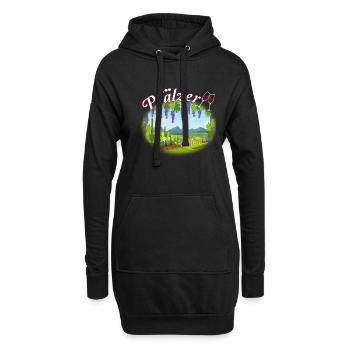 100% Pfälzer Pälzer Palz Pfalz Mundart Dialekt - Hoodie-Kleid - Schwarz - Vorne