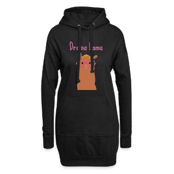 Drama Lama Prinzessin coole Tiere Mädchen Frauen - Hoodie-Kleid - Schwarz - Vorne