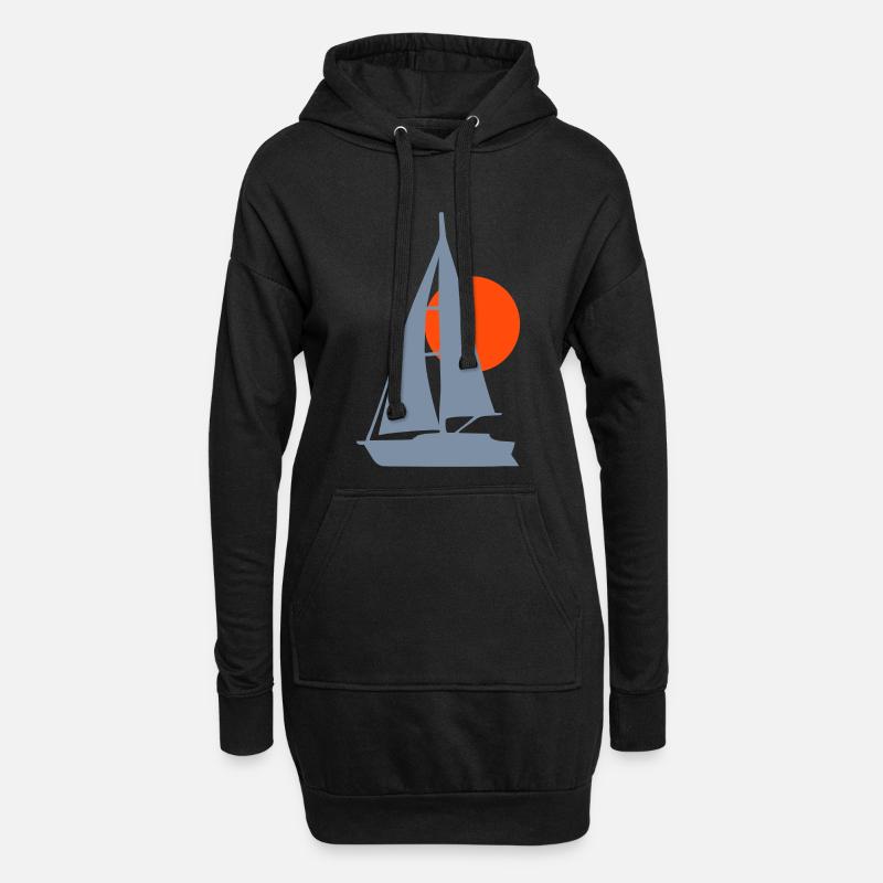 Coucher de soleil - Sweat-shirt à capuche long Femme - noir