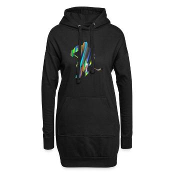 Eishockey, Hockey, Graffiti, bunt, stencil - Hoodie-Kleid - Schwarz - Vorne