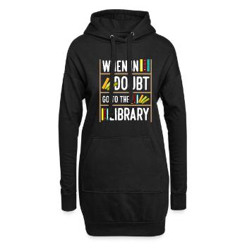 When In Doubt Go To The Library Funny Book - Hoodie-Kleid - Schwarz - Vorne