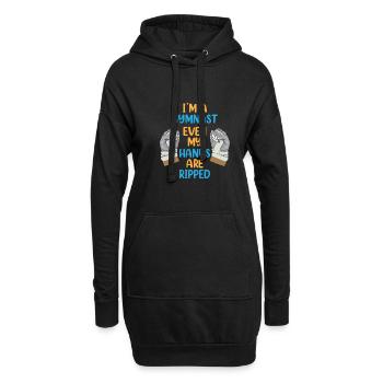 Je suis un gymnaste même mes mains sont déchirées drôle - Sweat-shirt à capuche long Femme - noir - Devant