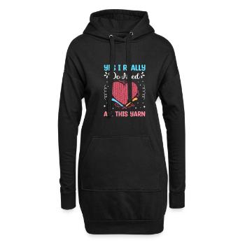 Yes I Really Do Need All This Yarn Knitting - Hoodie-Kleid - Schwarz - Vorne