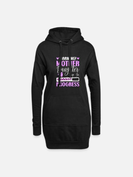 Funny Mother Daughter Matching Family Trip - Hoodie Dress - black