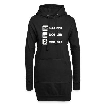 Tshirt de Randonnée Manger Dormir Marcher - Sweat-shirt à capuche long Femme - noir - Devant