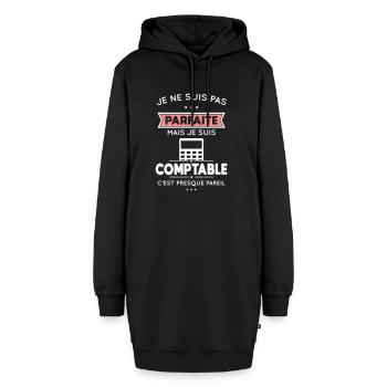 Je ne suis pas parfaite mais je suis comptable - Sweat-shirt à capuche long Femme - noir - Devant