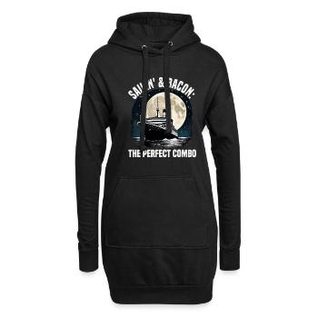Voilier Et Bacon Combo Parfait Bateau De Croisière - Sweat-shirt à capuche long Femme - noir - Devant
