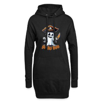 Lustig Halloween Piraten Geist T-Shirt Sweatshirt - Hoodie-Kleid - Schwarz - Vorne