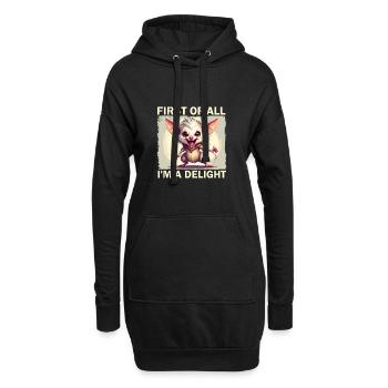 Tout d’abord, je suis un délice - Sweat-shirt à capuche long Femme - noir - Devant