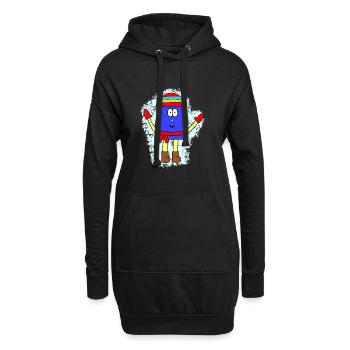 Winter Mutismus-Design - Hoodie-Kleid - Schwarz - Vorne