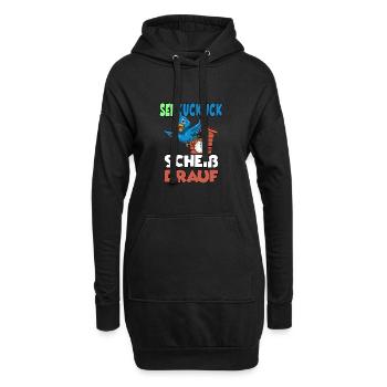 Sei Kuckuck Scheiss drauf - Hoodie-Kleid - Schwarz - Vorne