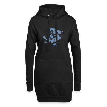 Pinguin Eishockey Minimalistische Spieler - Hoodie-Kleid - Schwarz - Vorne