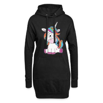 Licorne douce Personnaliser - Sweat-shirt à capuche long Femme - noir - Devant